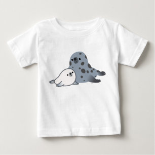 Niedlicher Cartoon Mutter Siegel und Pup Baby T - T-shirt