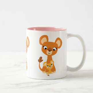 Niedlicher Cartoon Muttermilch mit Küken Zweifarbige Tasse