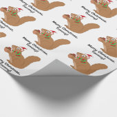 Niedlicher Cartoon-Name des Weihnachtseichhörnchen Geschenkpapier (Ecke)