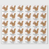 Niedlicher Cartoon-Name des Weihnachtseichhörnchen Geschenkpapier (Flach)