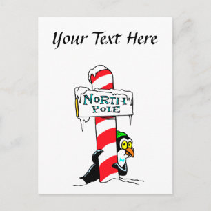 Niedlicher Cartoon Nordpol Pinguin Postkarte