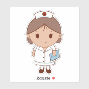 Niedlicher Cartoon Nurse Aufkleber