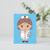 Niedlicher Cartoon Nurse Postkarte (Stehend Vorderseite)