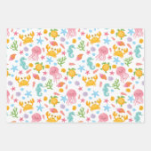 Niedlicher Cartoon Ocean Sea Life Seashell, Starfi Geschenkpapier Set (Vorderseite 2)