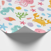 Niedlicher Cartoon Ocean Sea Life Seashell Starfis Geschenkpapier (Ecke)