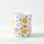 Niedlicher Cartoon Ocean Sea Seashell, Starfish Su Kaffeetasse (Mittel)