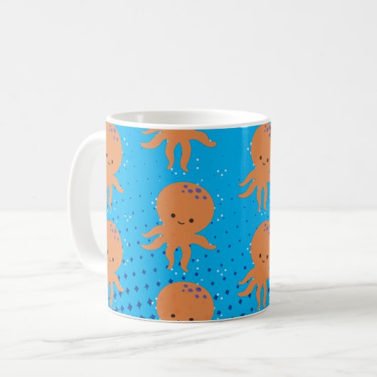 Niedlicher Cartoon Octopus Kaffeetasse (Vorderseite Links)