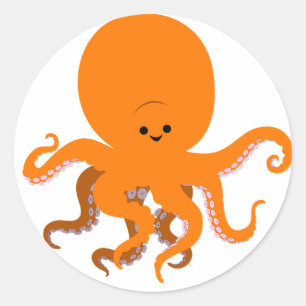 Niedlicher Cartoon Octopus Sticker
