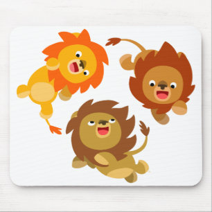Niedlicher Cartoon ohne Gewicht Lions Mousepad