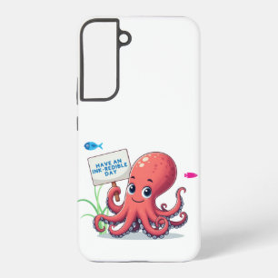 Niedlicher Cartoon-Oktopus mit Fisch Samsung Galaxy Hülle
