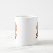 Niedlicher Cartoon Oktopus mit Imitaten Holzdruck Kaffeetasse (Mittel)