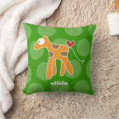 Niedlicher Cartoon Orange Giraffe Liebe Spaß Dots  Kissen (Decke)