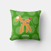Niedlicher Cartoon Orange Giraffe Liebe Spaß Dots  Kissen (Vorderseite)