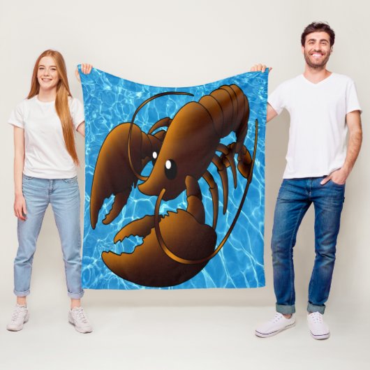 Niedlicher Cartoon Orange Hummer Fleecedecke (Beispiel)