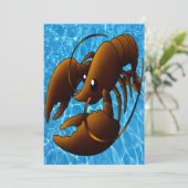 Niedlicher Cartoon Orange Hummer Karte (Stehend Vorderseite)