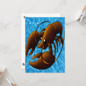 Niedlicher Cartoon Orange Hummer Karte (Vorderseite/Rückseite Beispiel)