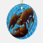 Niedlicher Cartoon Orange Hummer Keramik Ornament (Links)