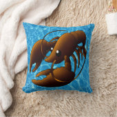 Niedlicher Cartoon Orange Hummer Kissen (Decke)