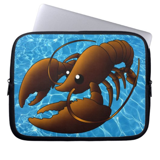 Niedlicher Cartoon Orange Hummer Laptopschutzhülle (Vorderseite)