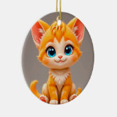 Niedlicher Cartoon Orange Kitten Keramik Ornament (Rechts)