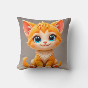 Niedlicher Cartoon Orange Kitten Kissen