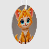 Niedlicher Cartoon Orange Kitten Ornament (Vorderseite)