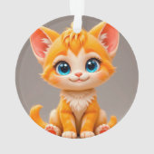 Niedlicher Cartoon Orange Kitten Ornament (Rückseite)