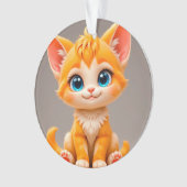 Niedlicher Cartoon Orange Kitten Ornament (Vorderseite)