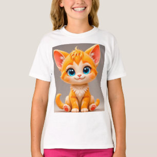 Niedlicher Cartoon Orange Kitten T-Shirt