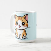 Niedlicher Cartoon Orange Tabby Cat Kaffeetasse (Vorderseite Links)