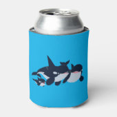 Niedlicher Cartoon Orca Familie Cooler Dosenkühler (Kanne Vorderseite)