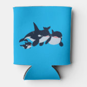 Niedlicher Cartoon Orca Familie Cooler Dosenkühler (Vorderseite)