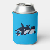 Niedlicher Cartoon Orca Familie Cooler Dosenkühler (Kanne Rückseite)