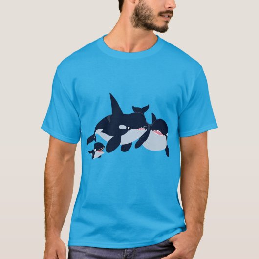 Niedlicher Cartoon Orca T - Shirt (Vorderseite)