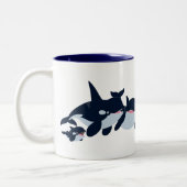Niedlicher Cartoon Orca Tasse (Links)