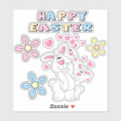 Niedlicher Cartoon OsterBunnies Aufkleber (Blatt)