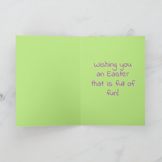 Niedlicher Cartoon Osterfest Kinderkarte Karte (Innenseite)