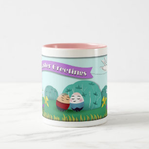 Niedlicher Cartoon Ostergruss Tasse