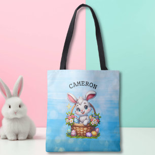 Niedlicher Cartoon Osterhase im Personalisierten K Tasche