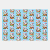 Niedlicher Cartoon Osterhase im wahrsten Sinne des Geschenkpapier Set (Vorderseite 3)