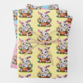 Niedlicher Cartoon Osterhase im wahrsten Sinne des Geschenkpapier Set (Beispiel)