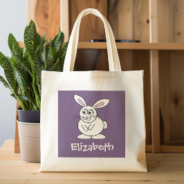 Niedlicher Cartoon Osterhase mit Individuelle Name Tragetasche