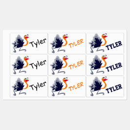 Niedlicher Cartoon Ostrich Etiketten