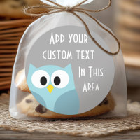 Niedlicher Cartoon Owl - Blauer und Grauer Individ