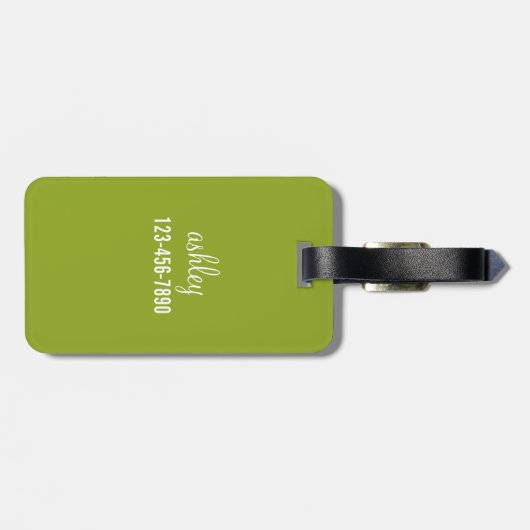 Niedlicher Cartoon Owl Lila und Pistachio Individu Gepäckanhänger (Rückseite horizontal)