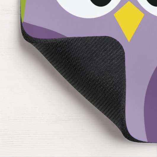 Niedlicher Cartoon Owl Lila und Pistachio Individu Mousepad (Ecke)