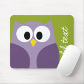Niedlicher Cartoon Owl Lila und Pistachio Individu Mousepad (Mit Mouse)