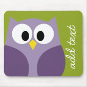 Niedlicher Cartoon Owl Lila und Pistachio Individu Mousepad (Vorne)