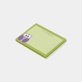 Niedlicher Cartoon Owl Lila und Pistachio Individu Post-it Klebezettel (angewinkelt)