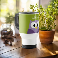 Niedlicher Cartoon Owl Lila und Pistachio Individu